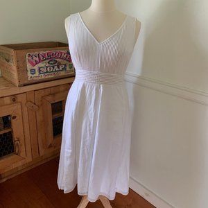 Vintage 90s J. Crew white pintuck sundress US 12 EUC